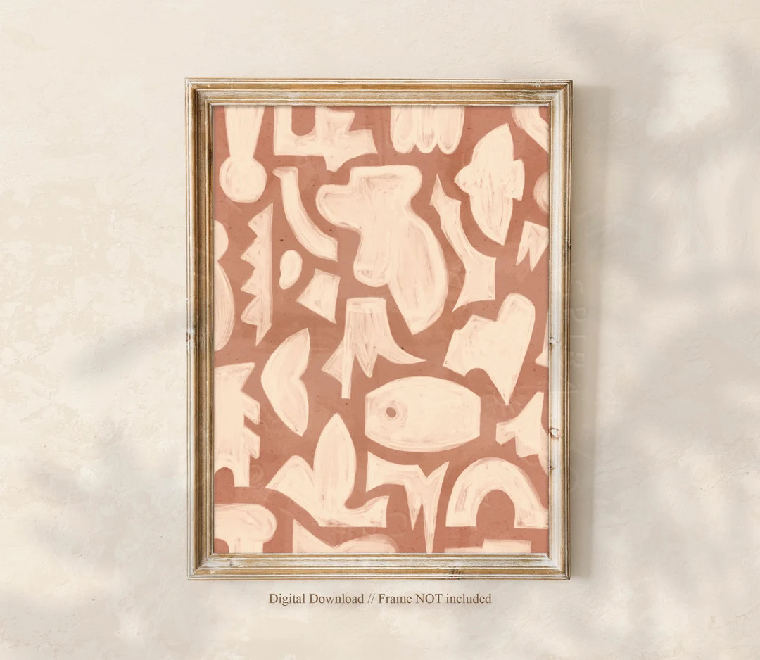 GALLERY WALL Art Print / Modern Abstract Art Prints / Biege Minimal Living Room Art / Printable A... | Etsy (US)