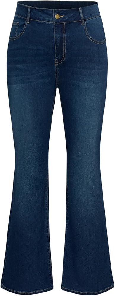 Hanna Nikole Wide Flared Jeans Bell Bottom Denim Jeans | Amazon (US)