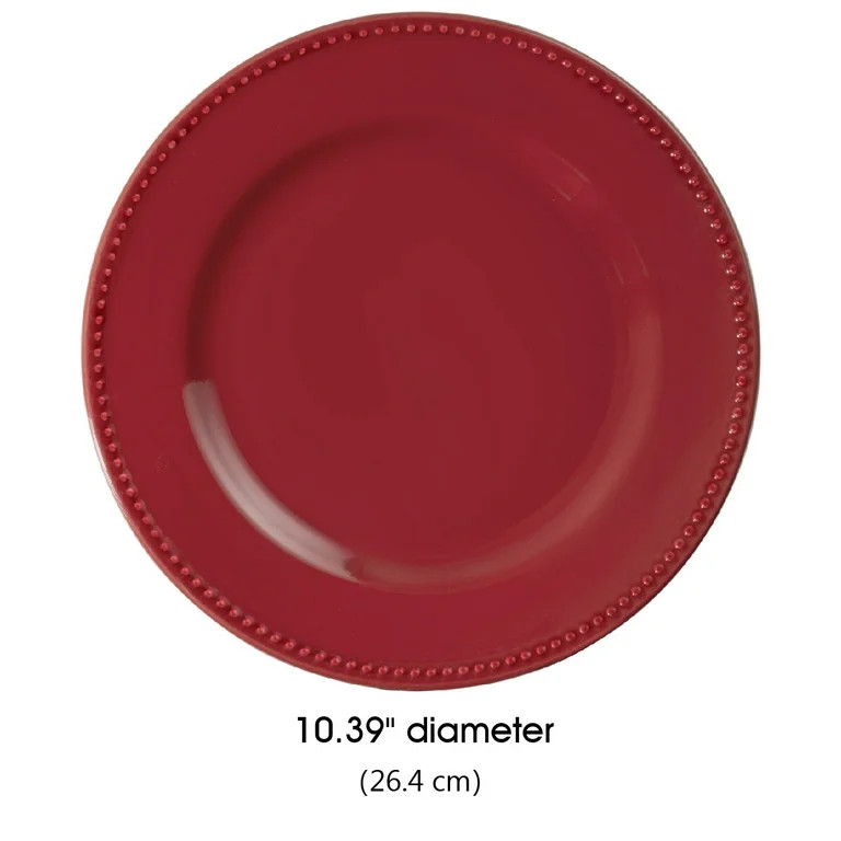Mainstays Brynn 12-Piece Stoneware Dinnerware Set Red | Walmart (US)