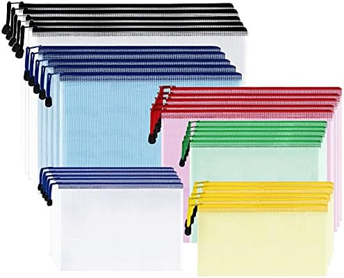 SUNEE Multisize Plastic Zipper Pouches(6 Colors, 30 Packs), Water-Resistant Zip Bag for School Of... | Amazon (US)