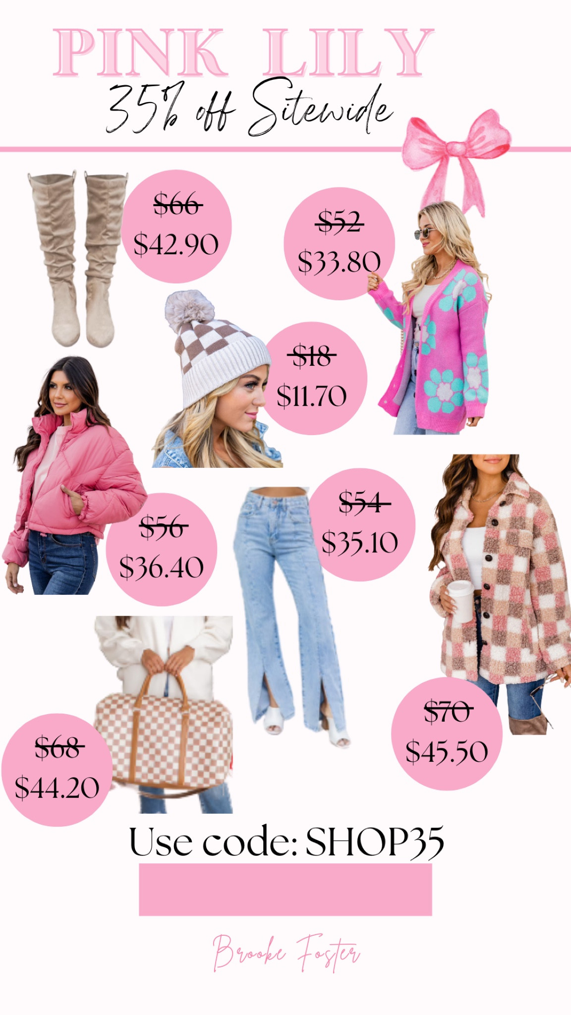 Pink Lily #blackfridaysale is 35% off SITEWIDE!! Just use code SHOP35 at checkout! 

#LTKGiftGuide #LTKsalealert #LTKHoliday