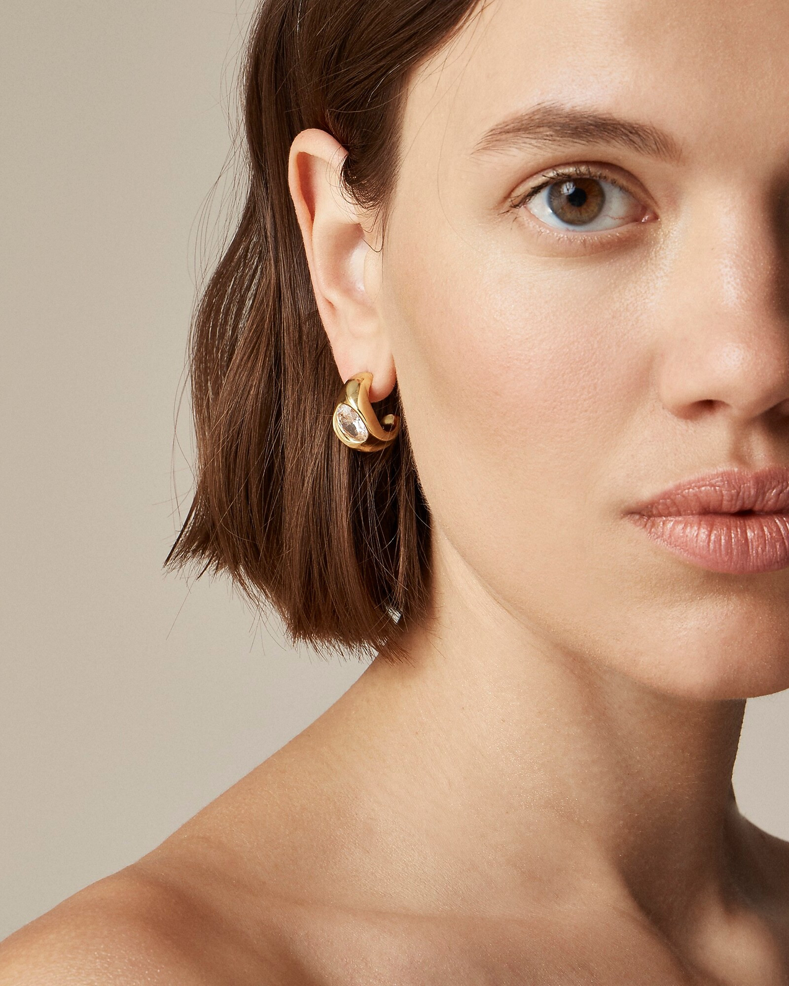 Sculpted crystal hoop earrings | J. Crew US