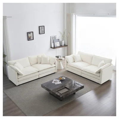 2 - Piece Living Room Set , 2 Pieces Upholstered Loveseat And Couch For Home Office Lounge, Sofa Set Of 2, 2-Piece (2+2 Seat) Couch Set For Living Ro | Wayfair North America