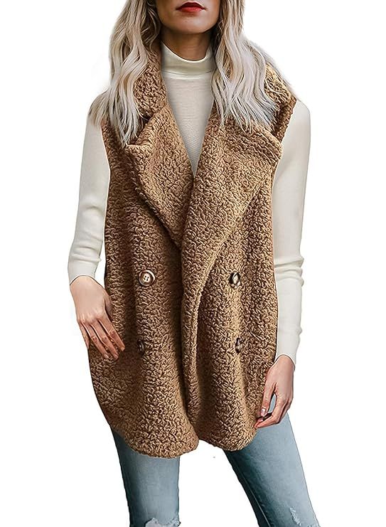 ZESICA Women's Autumn Winter Long Sleeve Open Front Fuzzy Fleece Hooded Jacket Cardigan Coat Outw... | Amazon (US)