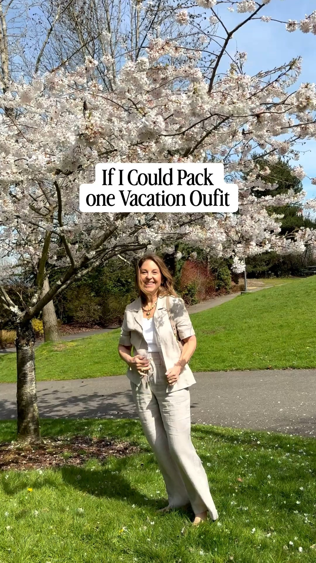 If I had to take one outfit on vacation, this would probably be it! 

I wore this set all through Paris and Italy – and kept reaching for it.
Put together, cute, and so versatile. I switched up the tops and layered the shirt for even more looks. 

So many ways to wear it – and the price makes it even better. 

Runs tts. I’m wearing a size extra small in both pieces. The pants are a ￼28 inseam and the color is flax.


#LTKTravel #LTKOver40 #LTKootd