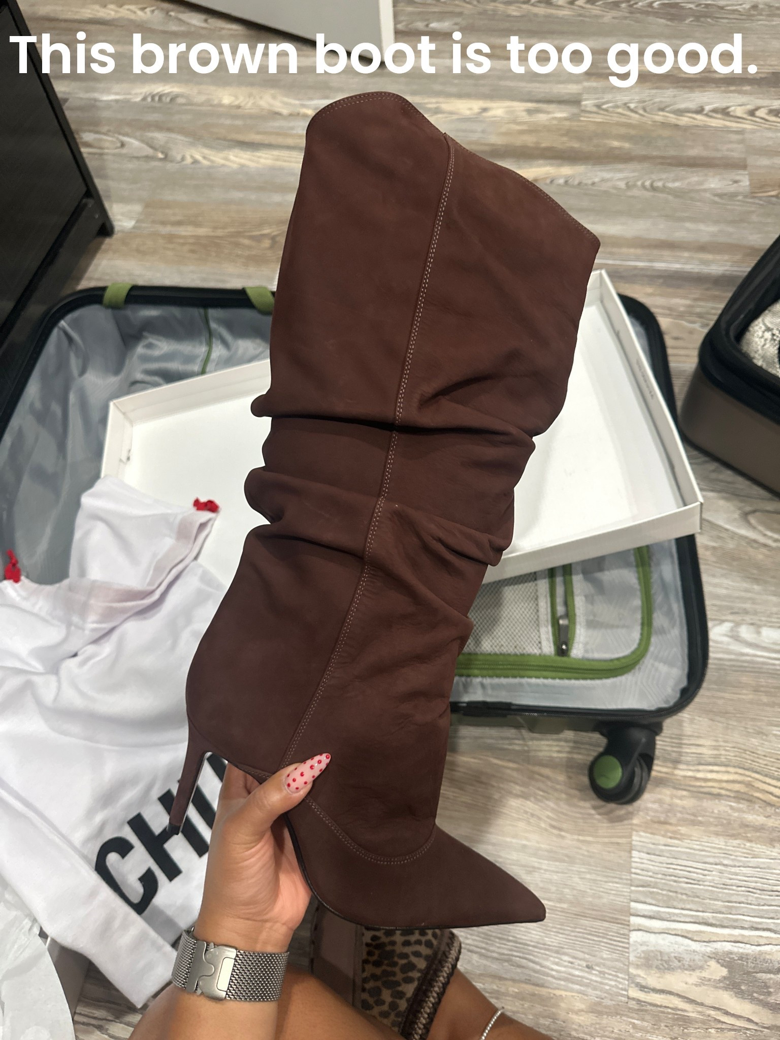 I was on the search for a brown suede heeled boot. This schutz beauty was love at first try on. I’m pretty sure I have a link with a sale. 

#LTKSaleAlert #LTKHoliday #LTKGiftGuide