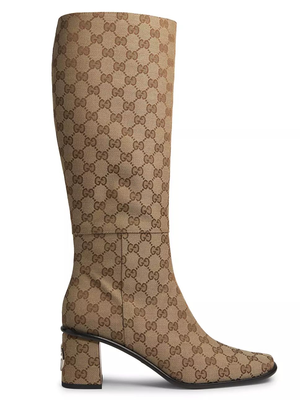 Onyx 50MM GG Canvas Knee-High Boots | Saks Fifth Avenue