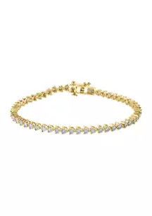 14K Two-Tone Gold Diamond Miracle Set Tennis Bracelet | Belk