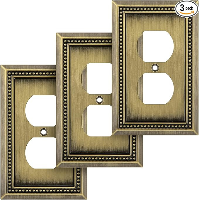 Henne Bery Sunken Pearls Heavy Duty Decorative Wall Plate Switch Plate Outlet Cover (Single Duple... | Amazon (US)
