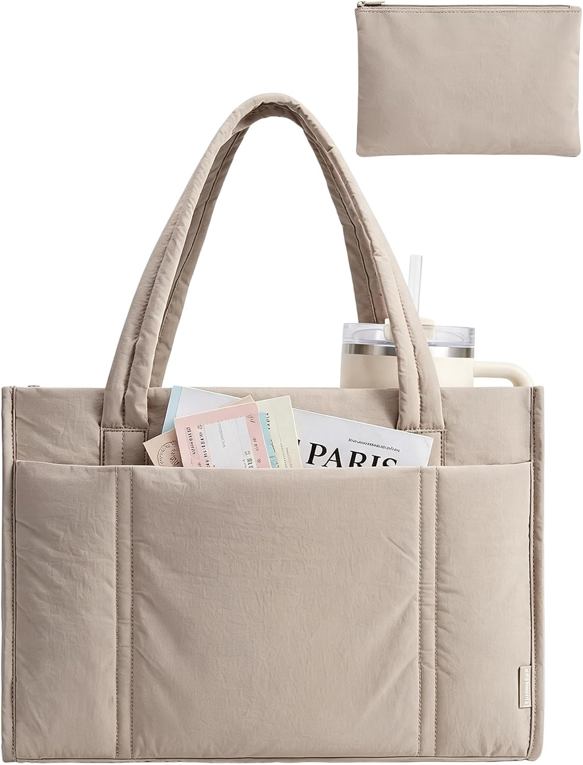 BAGSMART Puffer Tote Bag for Women, 21L/26L Work Tote Shoulder Handbag | Amazon (US)