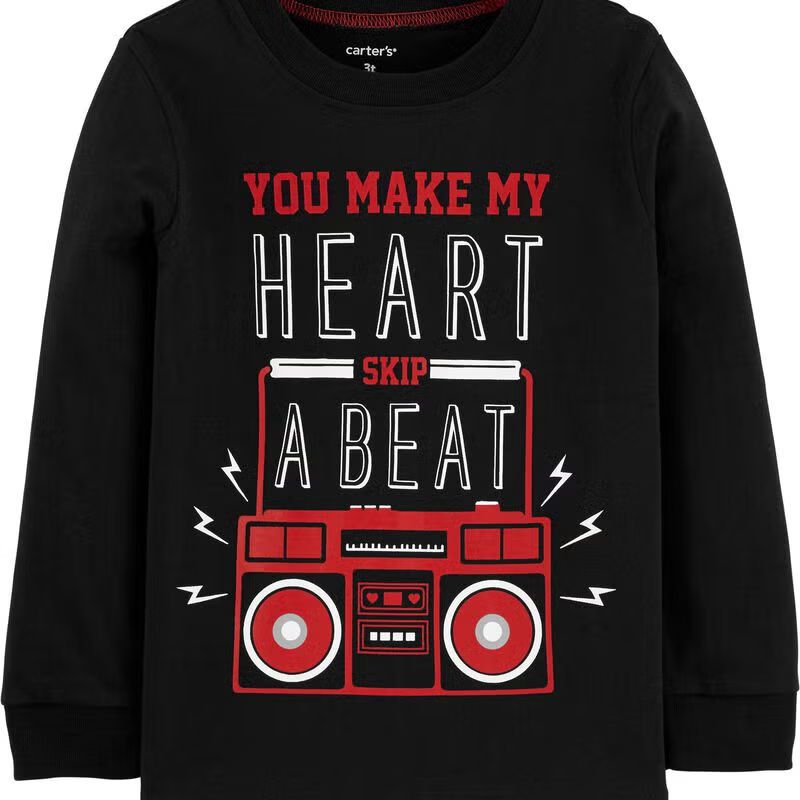 Valentine's Day Heart Skips A Beat Jersey Tee | Carter's