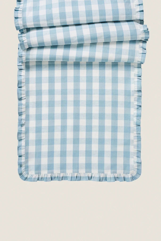 Ocean Gingham Ruffle Table Runner | Tuckernuck (US)