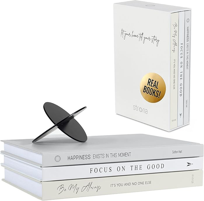 Book Decor Set – 3 Real Decorative Books for Home Décor, Coffee Table & Bookshelf Styling with... | Amazon (US)