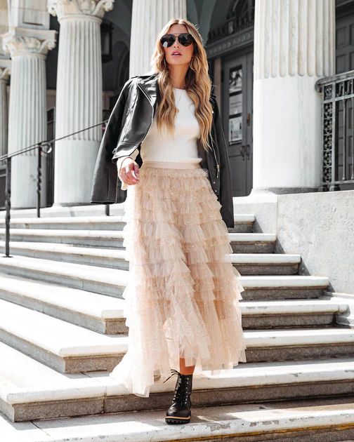 Be Your Own Sparkle Tiered Tulle Maxi Skirt | VICI Collection