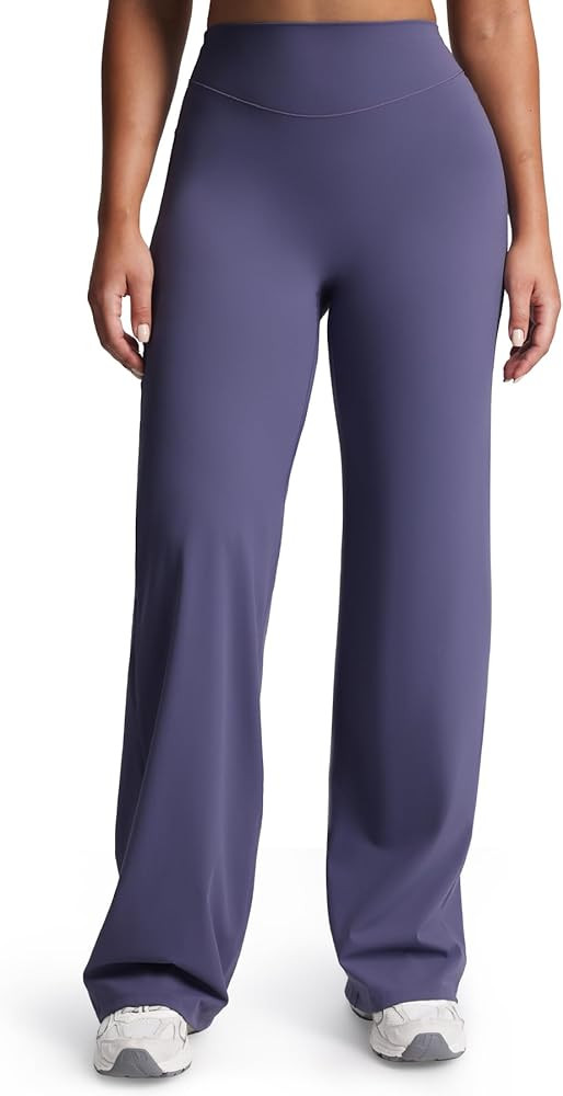 Aoxjox Women's Velura Straight Leg Yoga Pants, Buttery Soft PlushFlex™ Mid-Waist Wide-Leg for W... | Amazon (US)