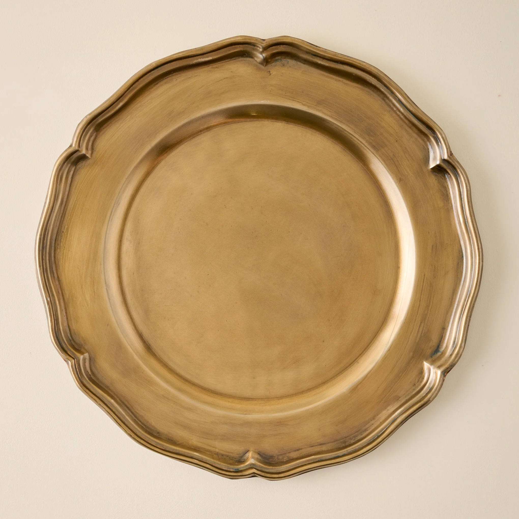 Antique Brass Scalloped Charger - XL | Magnolia