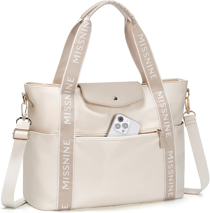 Missnine Tote Bag 15.6 inch Laptop Bags Lightweight Work bags for Women Large Capacity Computer B... | Amazon (US)