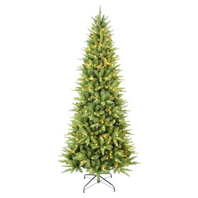 Skinny Christmas Tree with 200 Warm White Lights, Memory Wire Hinge Narrow Xmas Tree with 588 Branch Tips | Wayfair North America