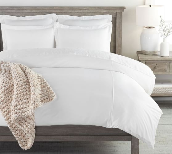 PB Essential 300-Thread Count Sateen Duvet Cover & Shams | Pottery Barn (US)