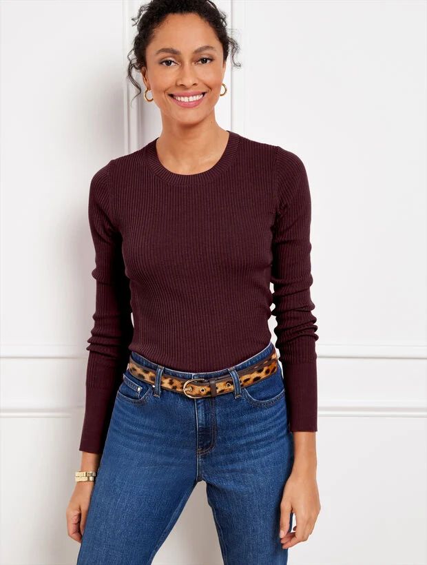 Ribbed Crewneck Sweater | Talbots