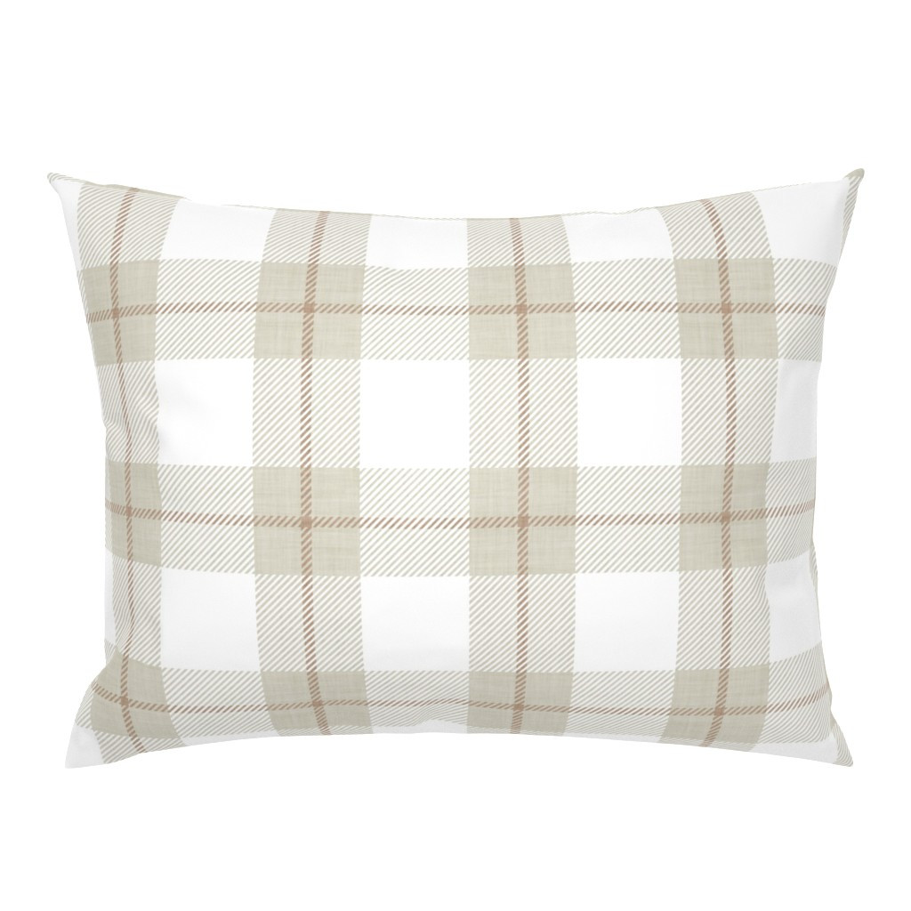 Pale sage Buffalo Check - Woven Linen Textured Large Scale Gingham Plaid Pillow Sham | Spoonflowe... | Spoonflower