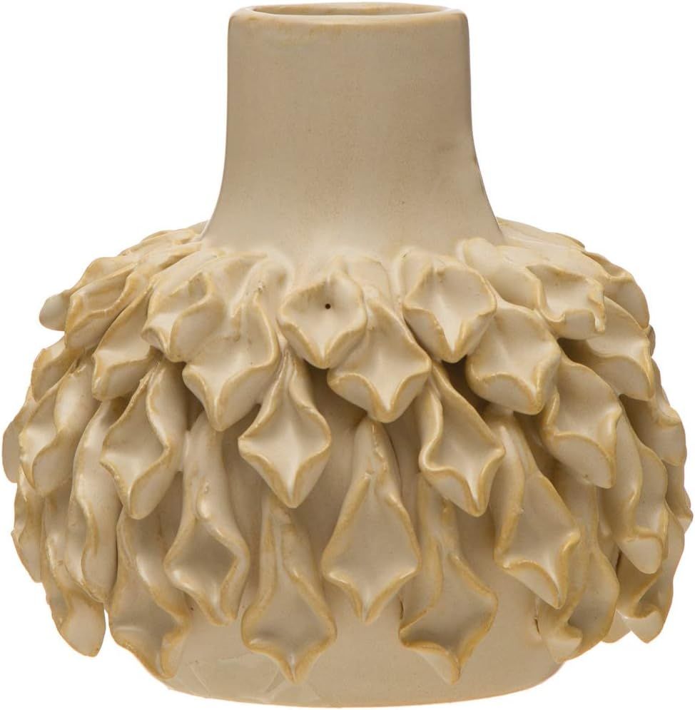 Bloomingville Handmade Stoneware Formed, Ivory Vase | Amazon (US)