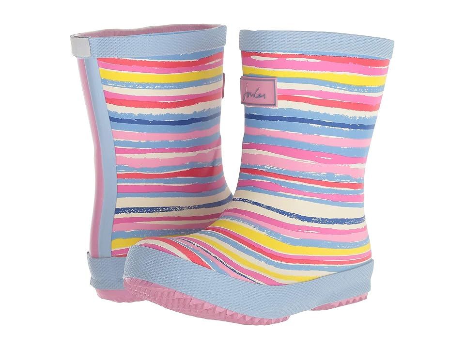 Joules Kids Printed Welly Baby Rain Boot (Toddler) (White Rainbow) Girls Shoes | Zappos