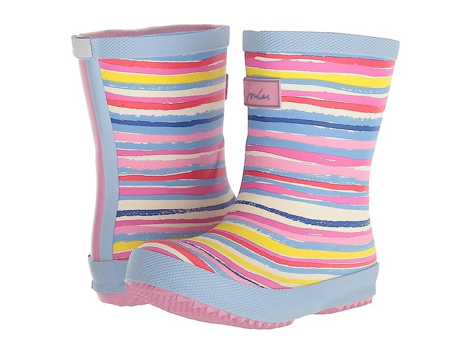 Joules Kids Printed Welly Baby Rain Boot (Toddler) (White Rainbow) Girls Shoes | Zappos