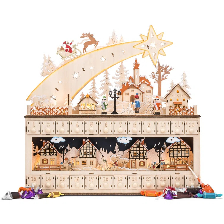 Wooden Christmas Shooting Star Advent Calendar | Wayfair North America