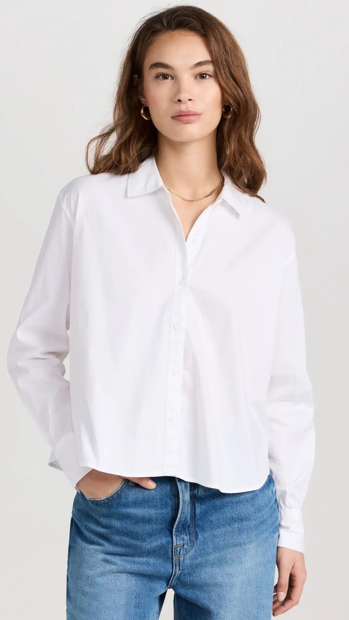 Splendid Cropped Poplin Button Down Shirt | Shopbop | Shopbop