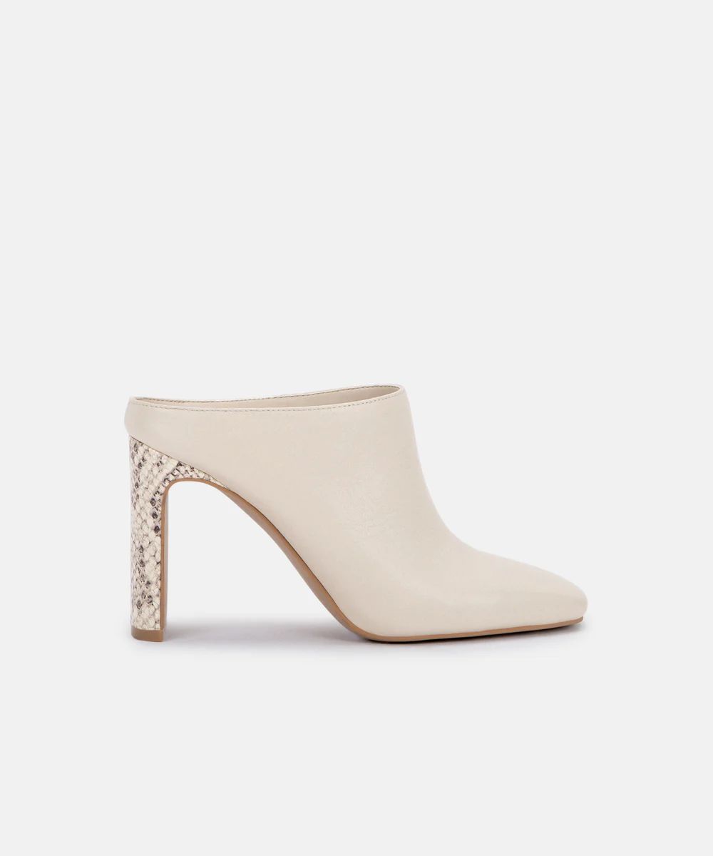 KIRRA MULES IN IVORY LEATHER | DolceVita.com
