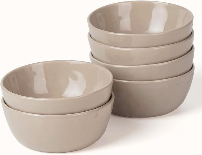 famiware Mars 6 Pieces Cereal Bowl, Soup Bowls, Bowl Sets with Brown Speckled, Microwave & Dishwa... | Amazon (US)