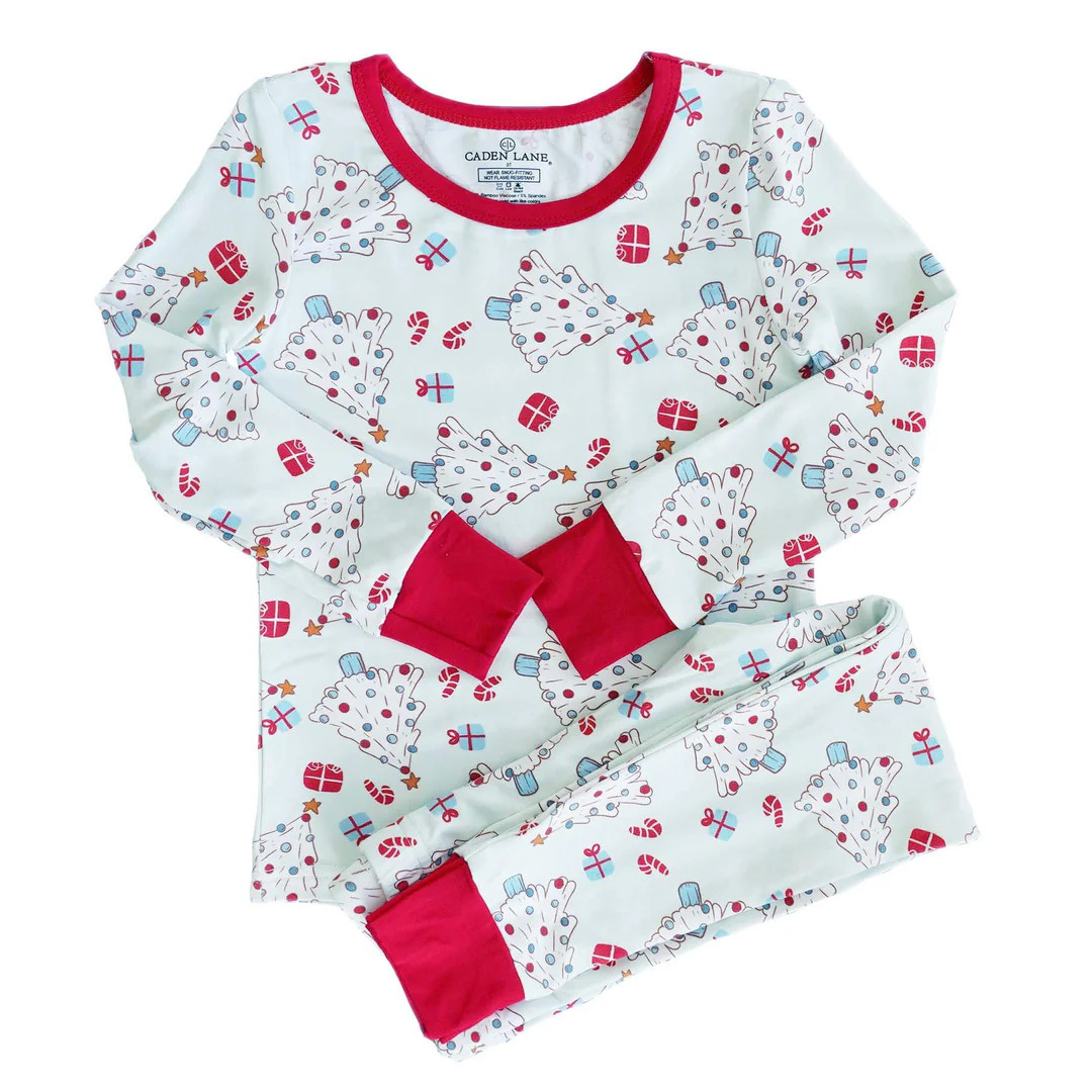 Very Merry Two Piece Pajama Set | Blue | Caden Lane