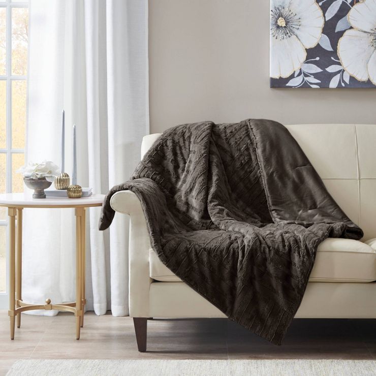 50"x60" Polar Solid Faux Fur Throw Blanket - Madison Park | Target