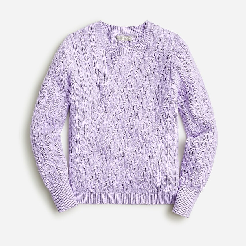 Diagonal cable-knit sweater | J. Crew US