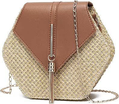 YIKOEE Summer Straw Bag Woven Beach Purse with Tassel | Amazon (US)