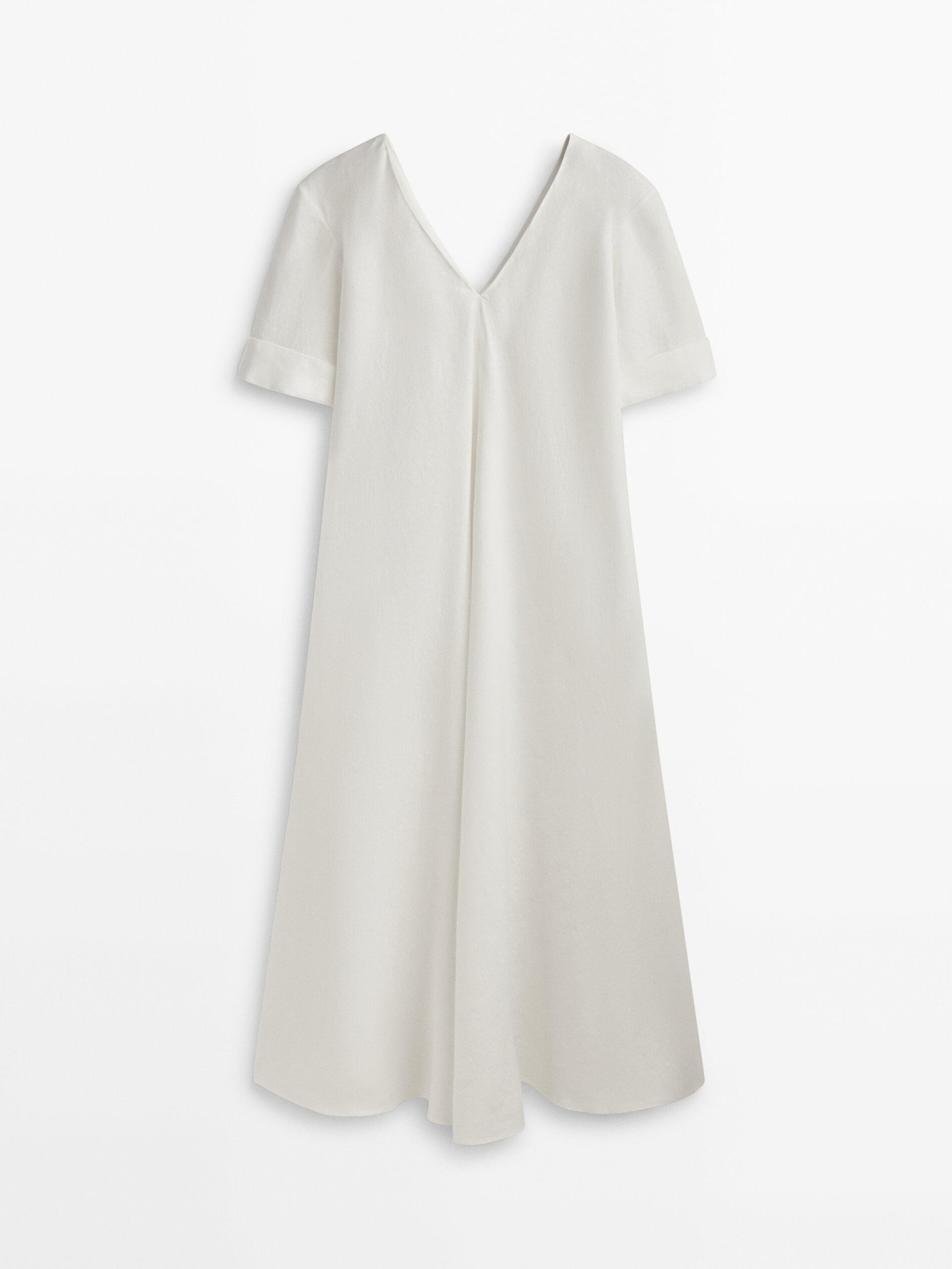 100% linen tunic dress | Massimo Dutti US