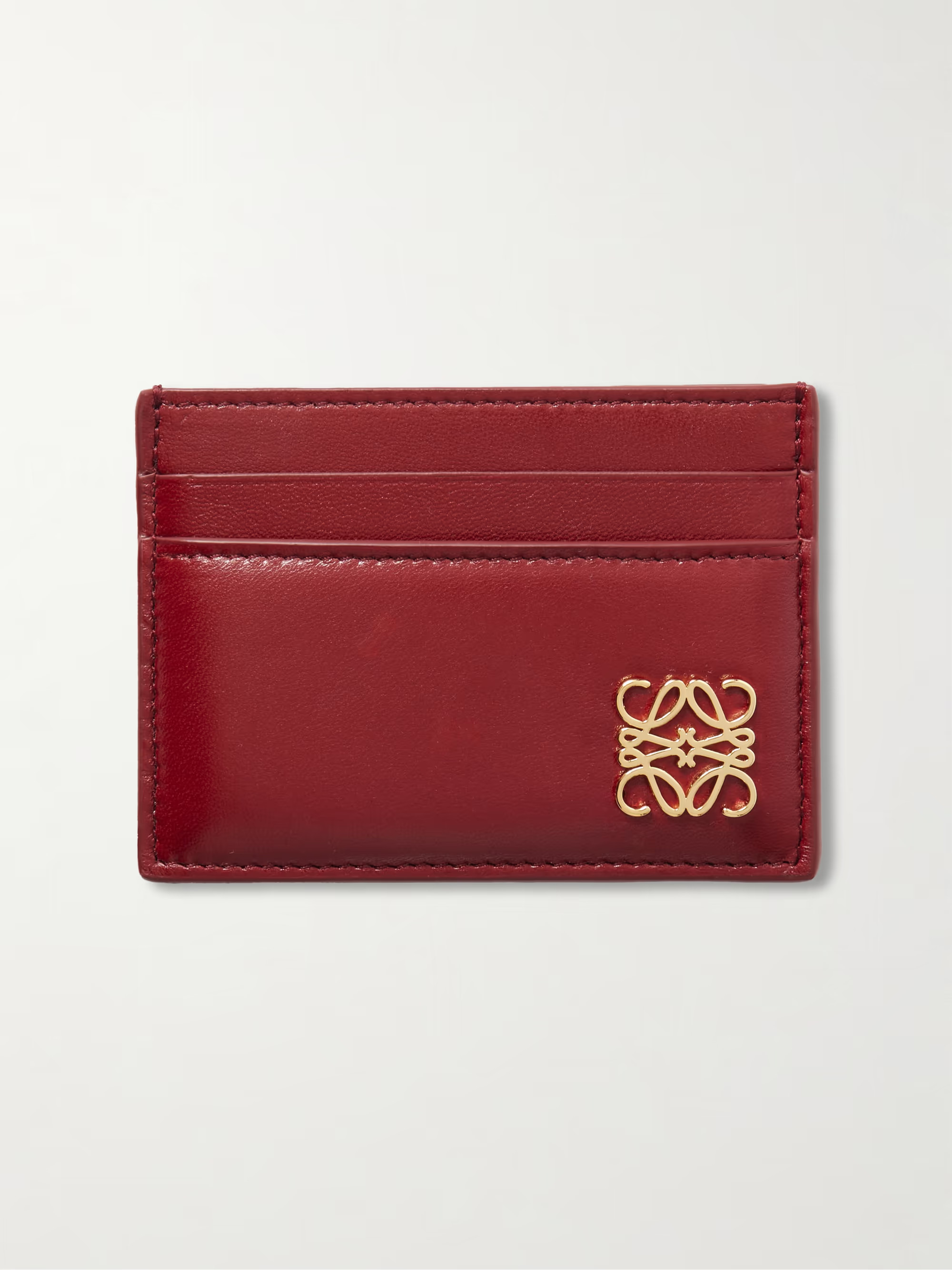 Anagram embellished leather cardholder | NET-A-PORTER (US)