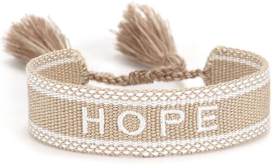 Knitted Love Hope Happiness Dream Wrap Tassel Bracelets for Women Girls | Amazon (US)