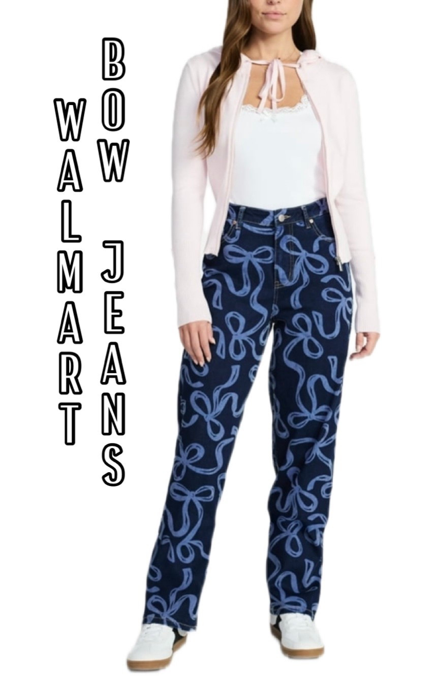 Walmart Madden NYC Bow Print Jeans, 32" Inseam, Sizes 00-18

#LTKFindsUnder50
