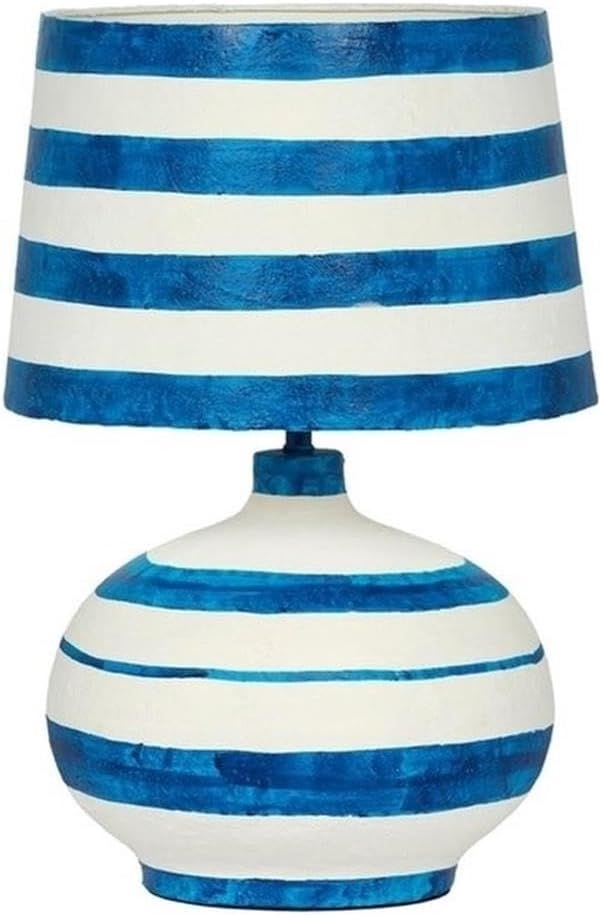 Tov Furniture Positano Blue Striped Papier Mache Table Lamp | Amazon (US)