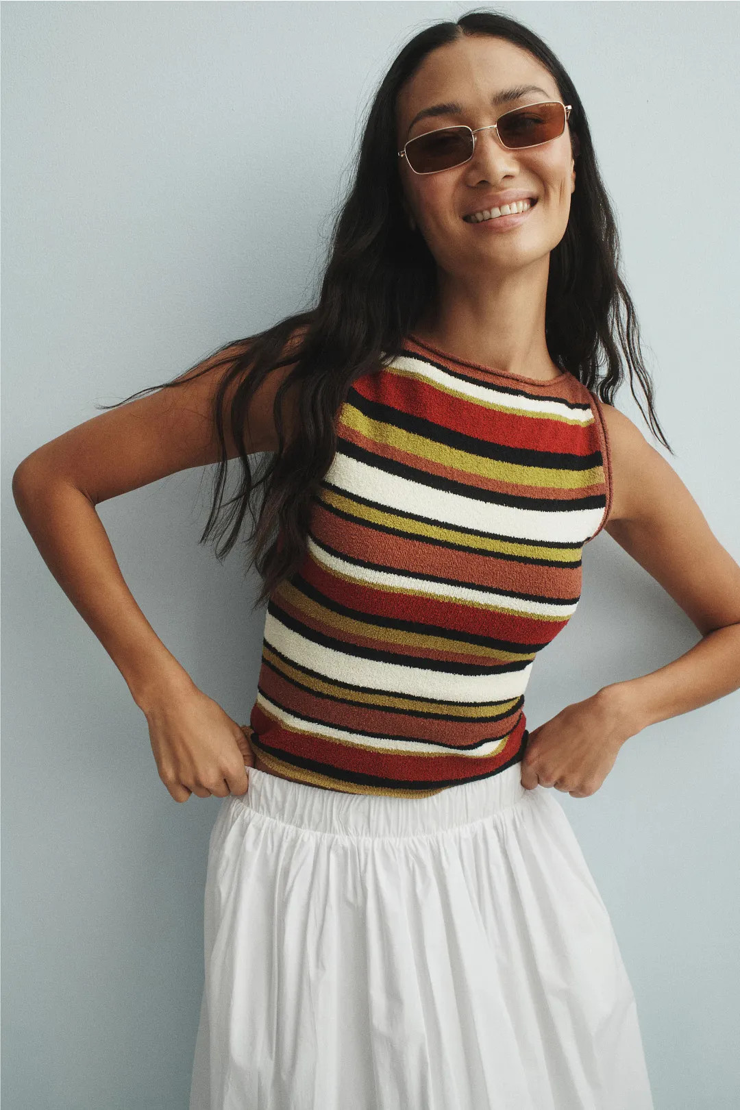Earth Stripe Textured Knit Tank Top | Rent the Runway