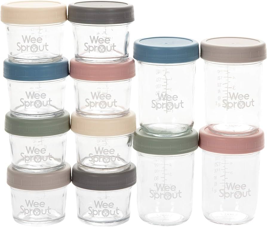 WeeSprout Glass Storage Jars 2022 (4 Ounce, 8 Ounce, Matte Variety) | Amazon (US)