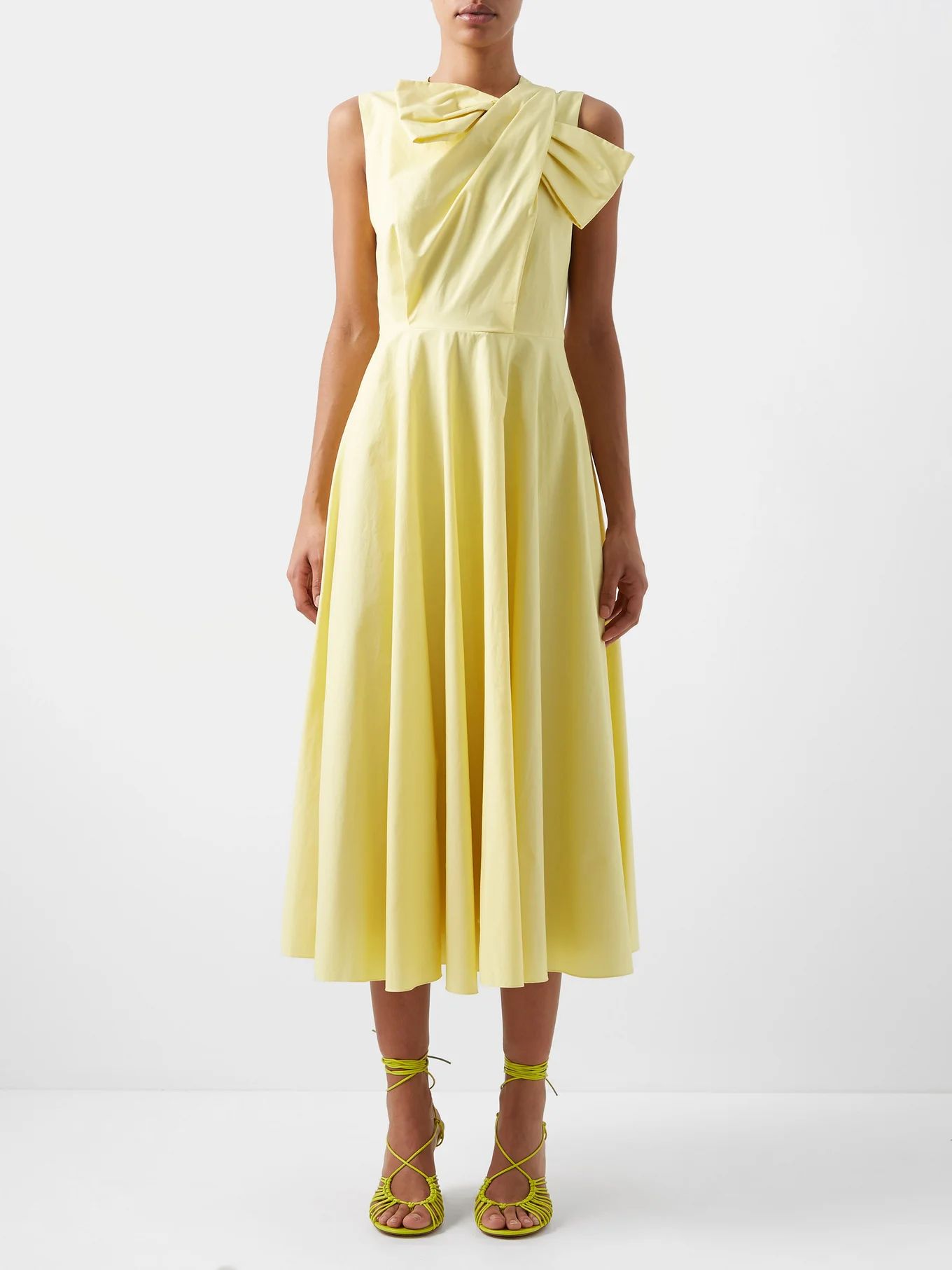 Brigitte bow-shoulder cotton midi dress | Roksanda | Matches (US)