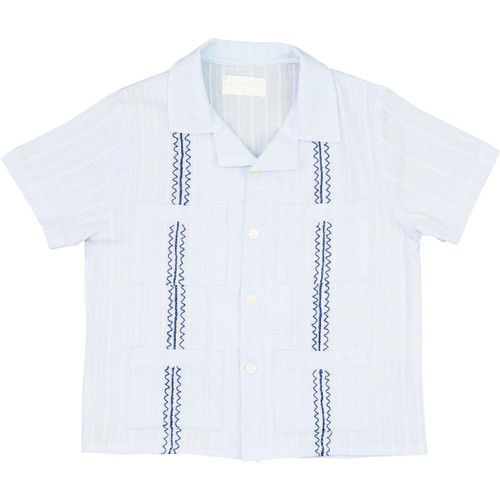 Blue And Navy Guayabera - Shipping Early April | Cecil and Lou