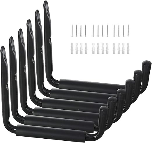 Garage Ladder Hooks Heavy Duty, 9" Wall Mounted Storage Hanger Utility Organizer for Shed, Canoe,... | Amazon (US)