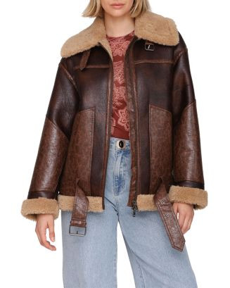 Faux Fur Trim Moto Jacket | Bloomingdale's (US)