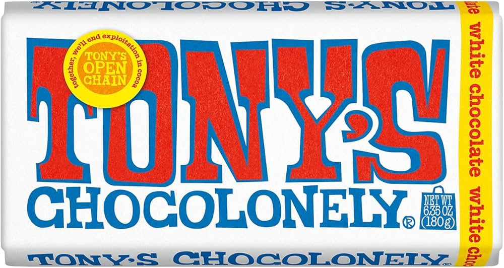 Tony's Chocolonely White Chocolate Bar, 6.35 Ounces | Classic | Belgium | Holiday Gift, Chocolate... | Amazon (US)