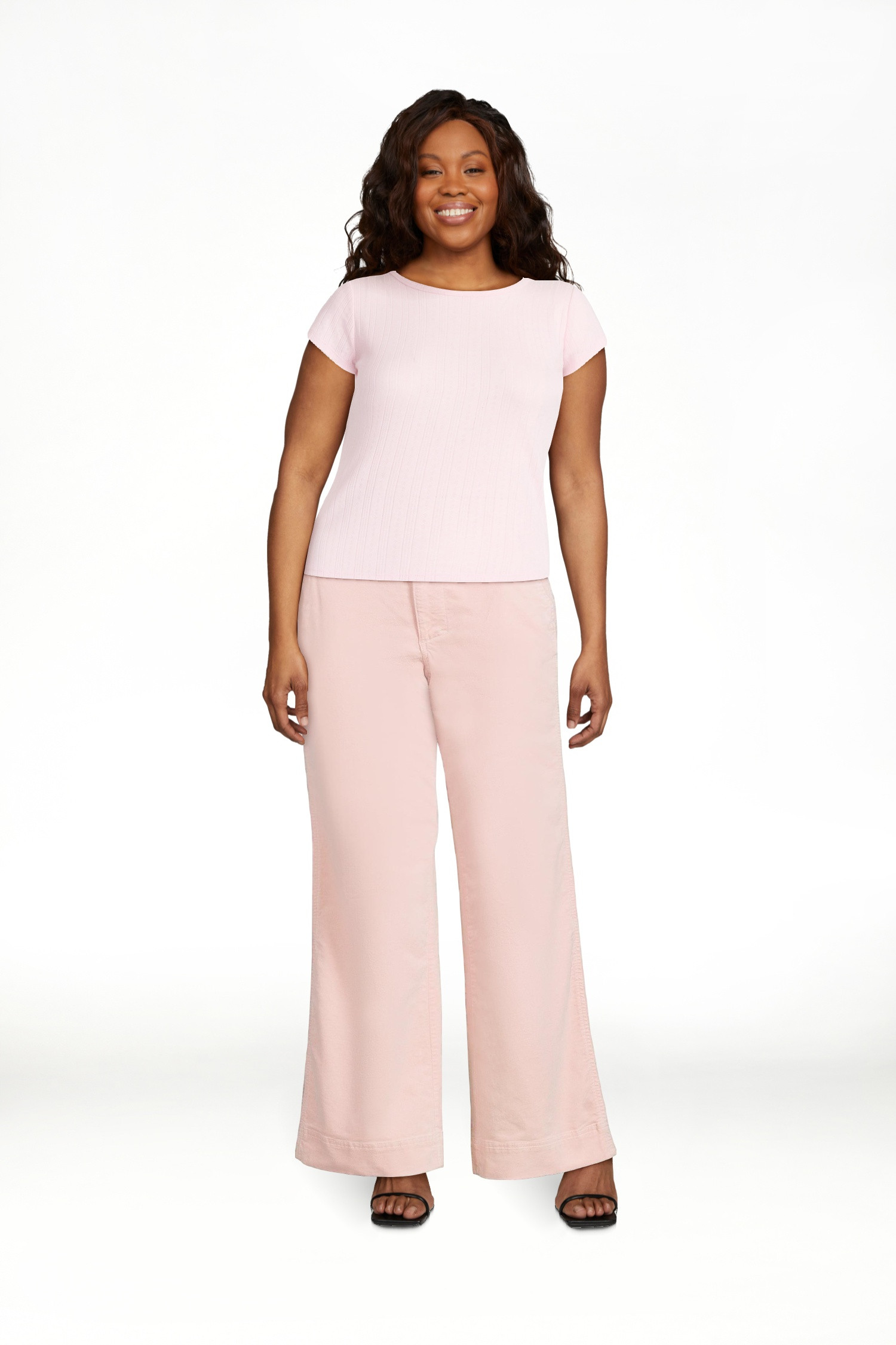 Free Assembly Women's and Women's Plus Pointelle Mini Tee with Short Sleeves, Sizes XS-4X | Walmart (US)