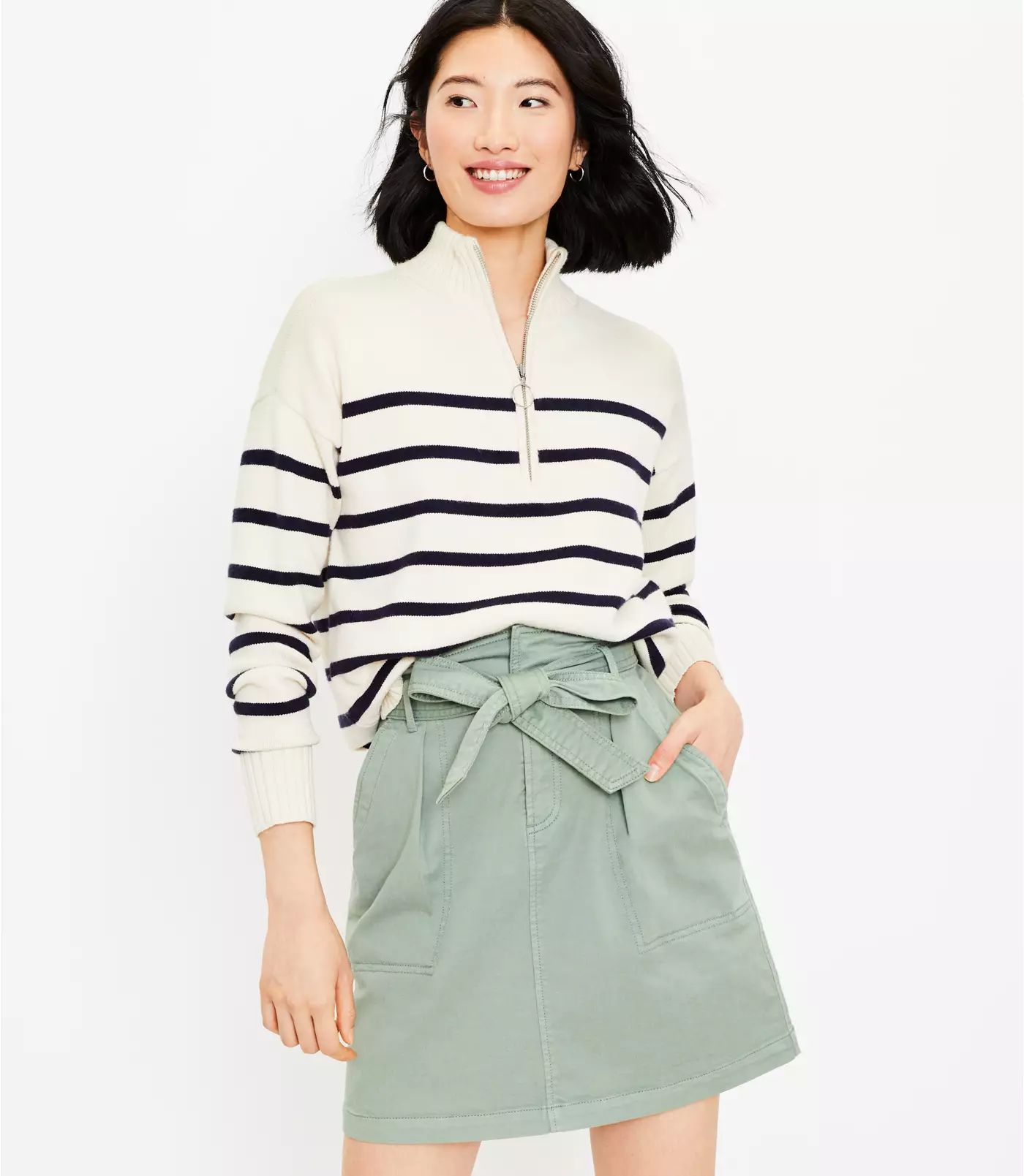 Petite Tie Waist Pocket Skirt | LOFT | LOFT